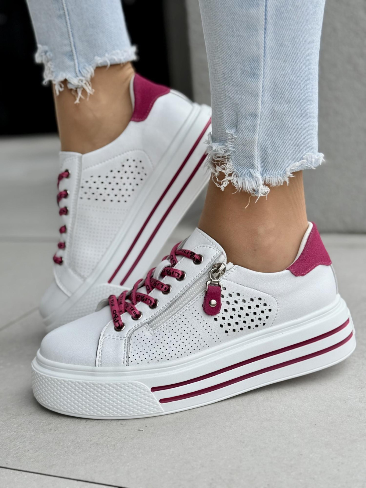 Sneakersy damskie ze skóry naturalnej