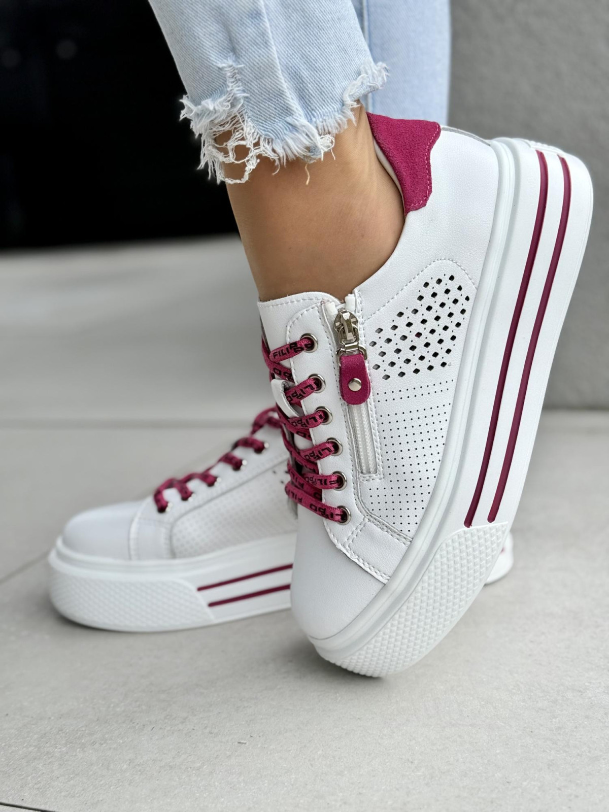 Sneakersy damskie ze skóry naturalnej