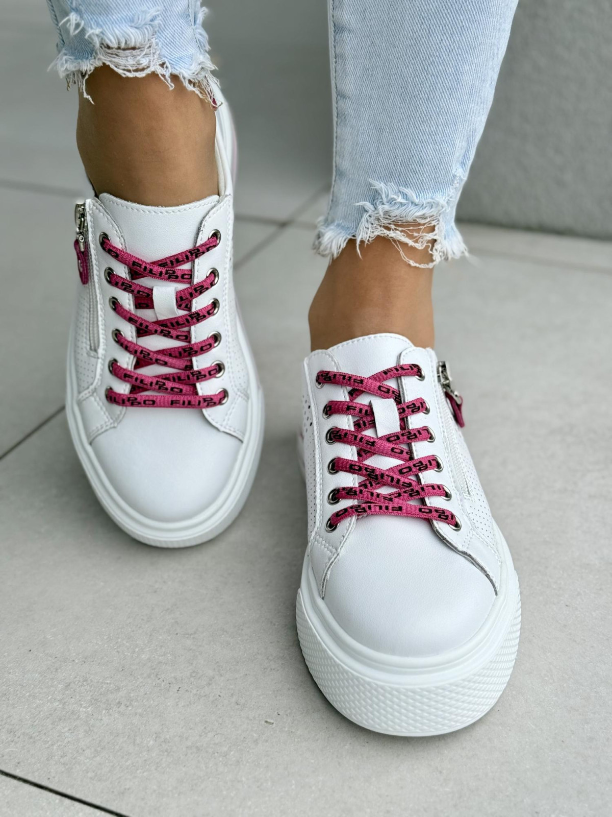 Sneakersy damskie ze skóry naturalnej