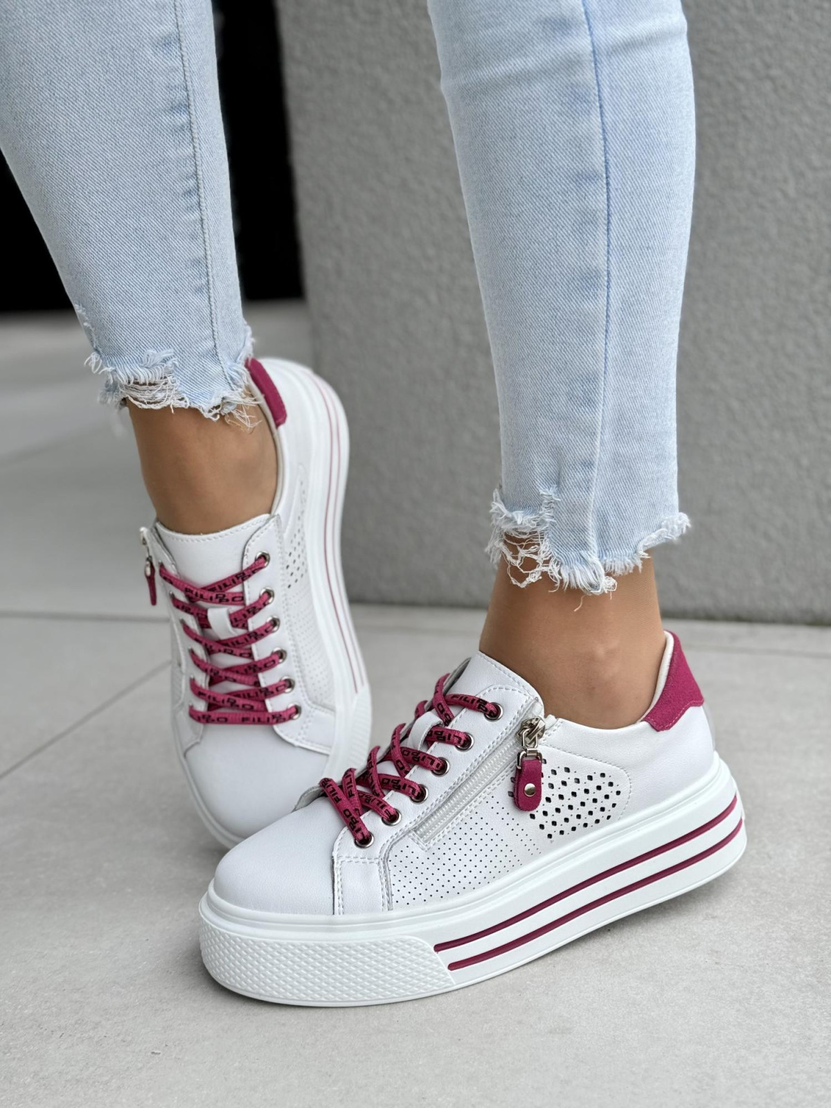 Sneakersy damskie ze skóry naturalnej