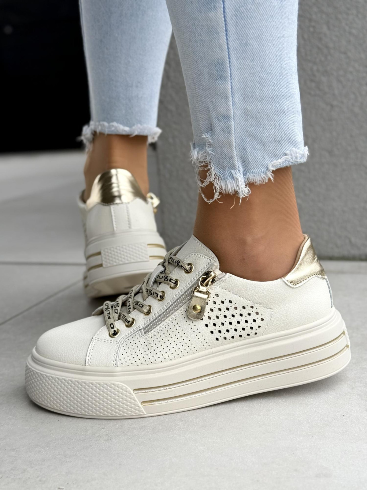 Sneakersy damskie ze skóry naturalnej