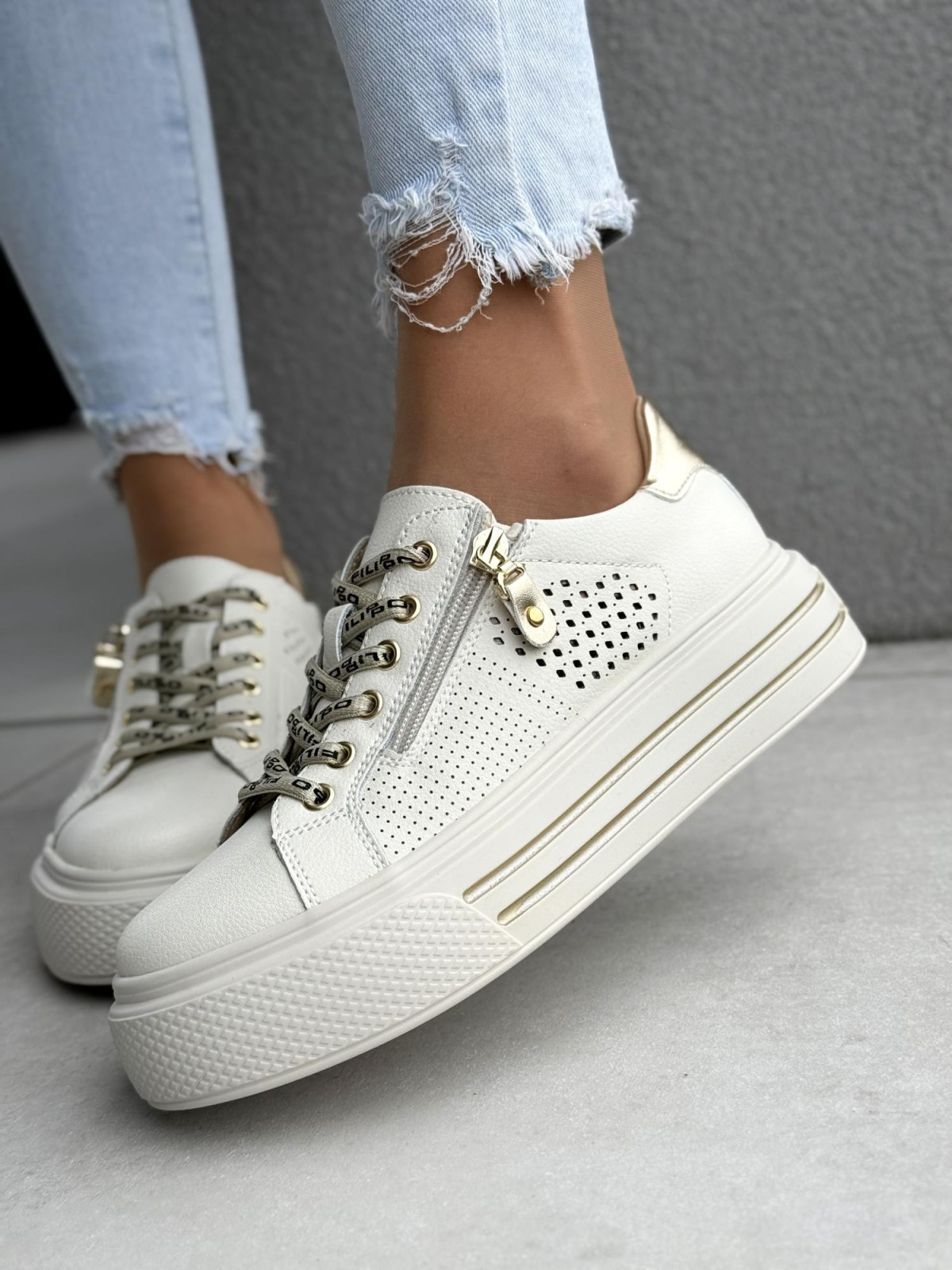 Sneakersy damskie ze skóry naturalnej