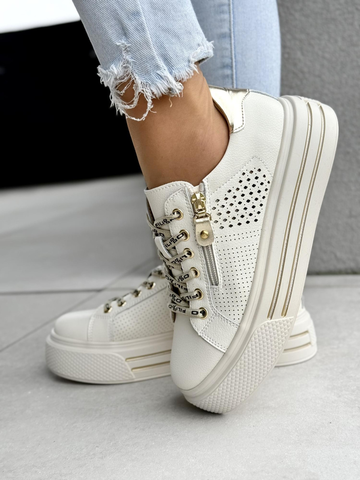 Sneakersy damskie ze skóry naturalnej