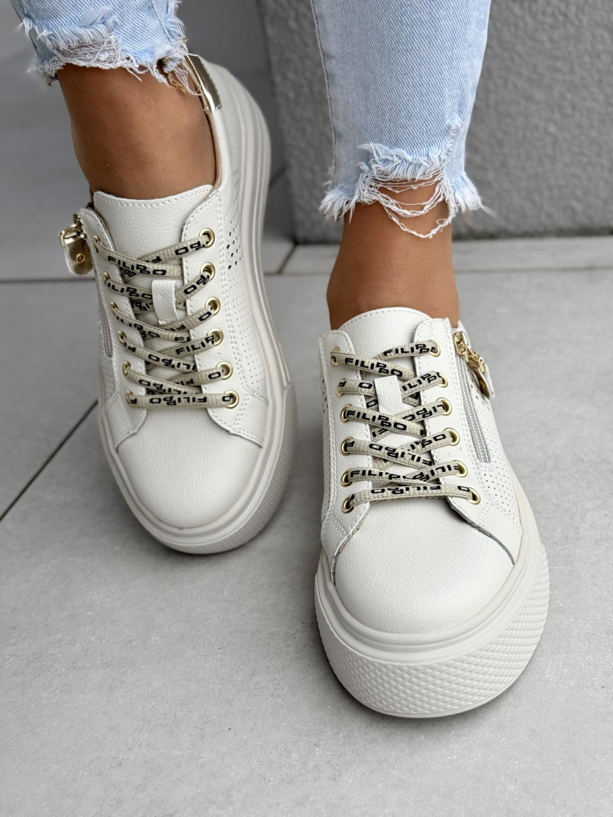 Sneakersy damskie ze skóry naturalnej