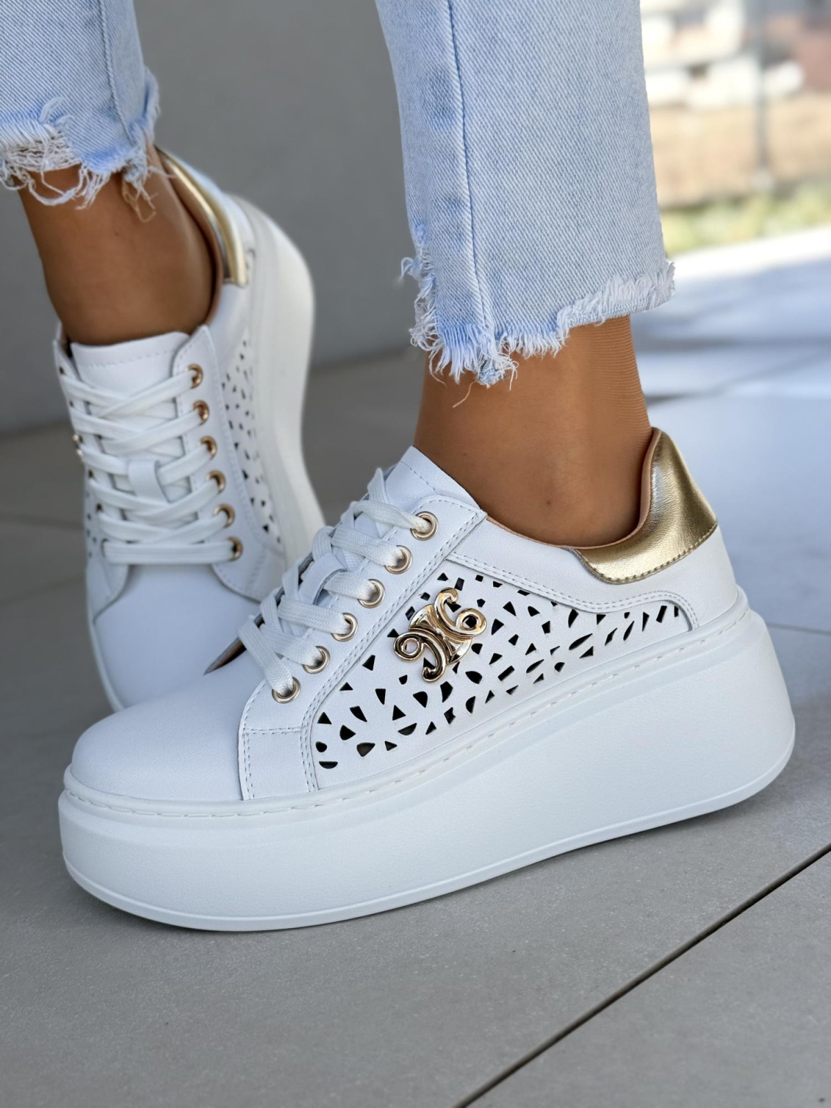 Sneakersy damskie ze skóry naturalnej