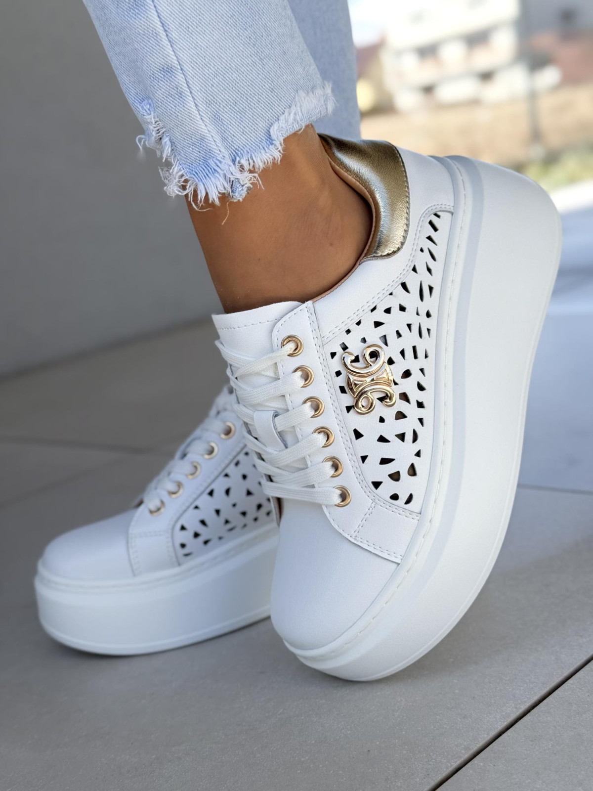 Sneakersy damskie ze skóry naturalnej