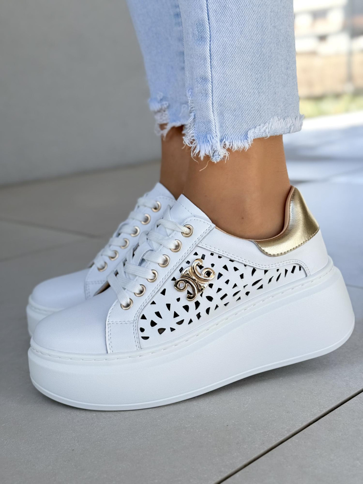 Sneakersy damskie ze skóry naturalnej