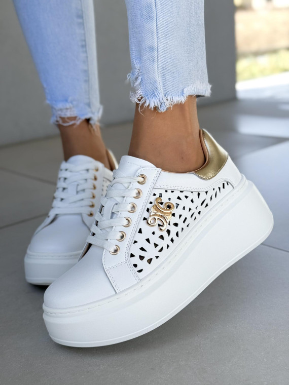 Sneakersy damskie ze skóry naturalnej