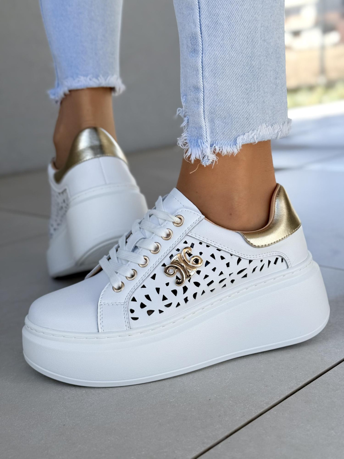 Sneakersy damskie ze skóry naturalnej