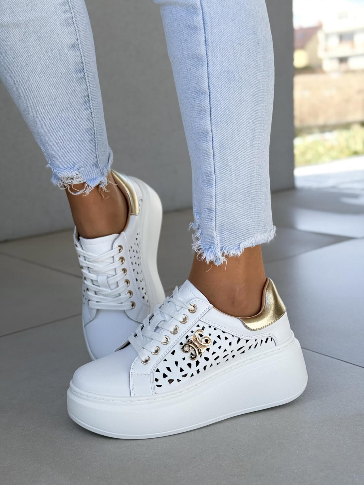 Sneakersy damskie ze skóry naturalnej