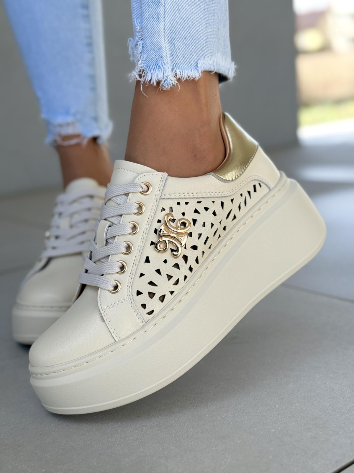 Sneakersy damskie ze skóry naturalnej