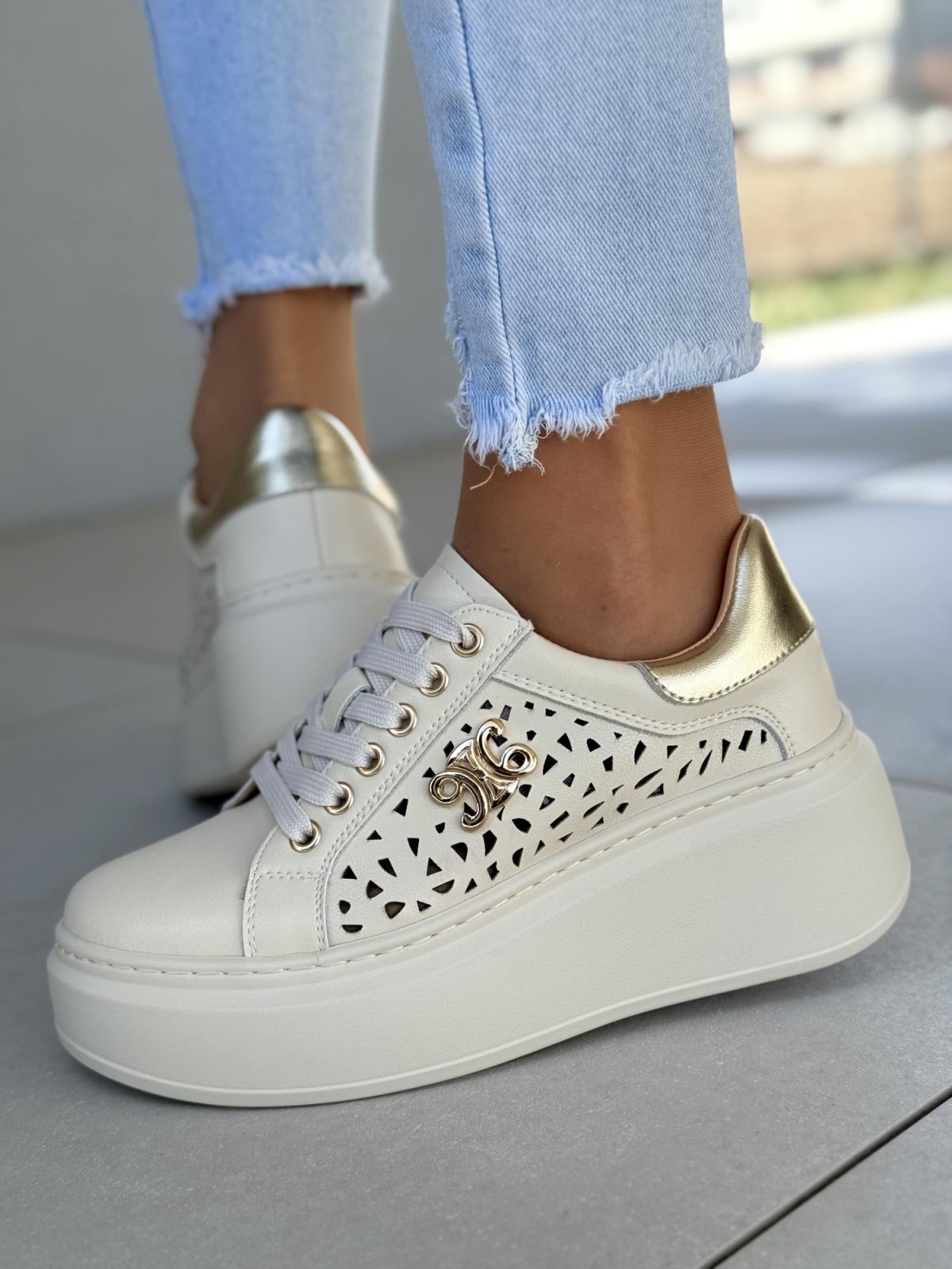 Sneakersy damskie ze skóry naturalnej