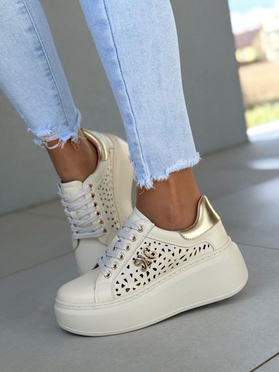 Sneakersy damskie ze skóry naturalnej