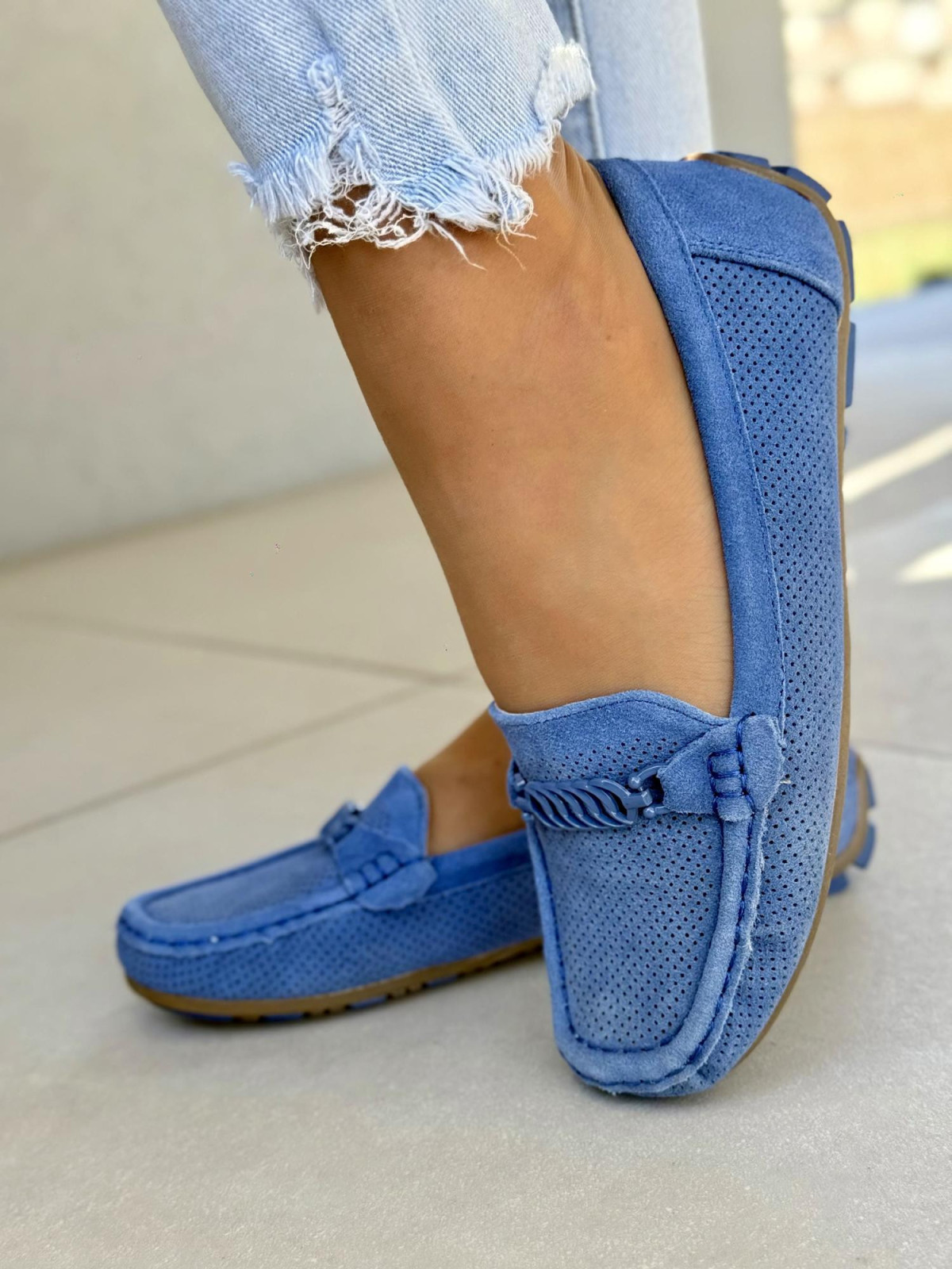 Mega wygodne mokasyny damskie ze skóry naturalnej