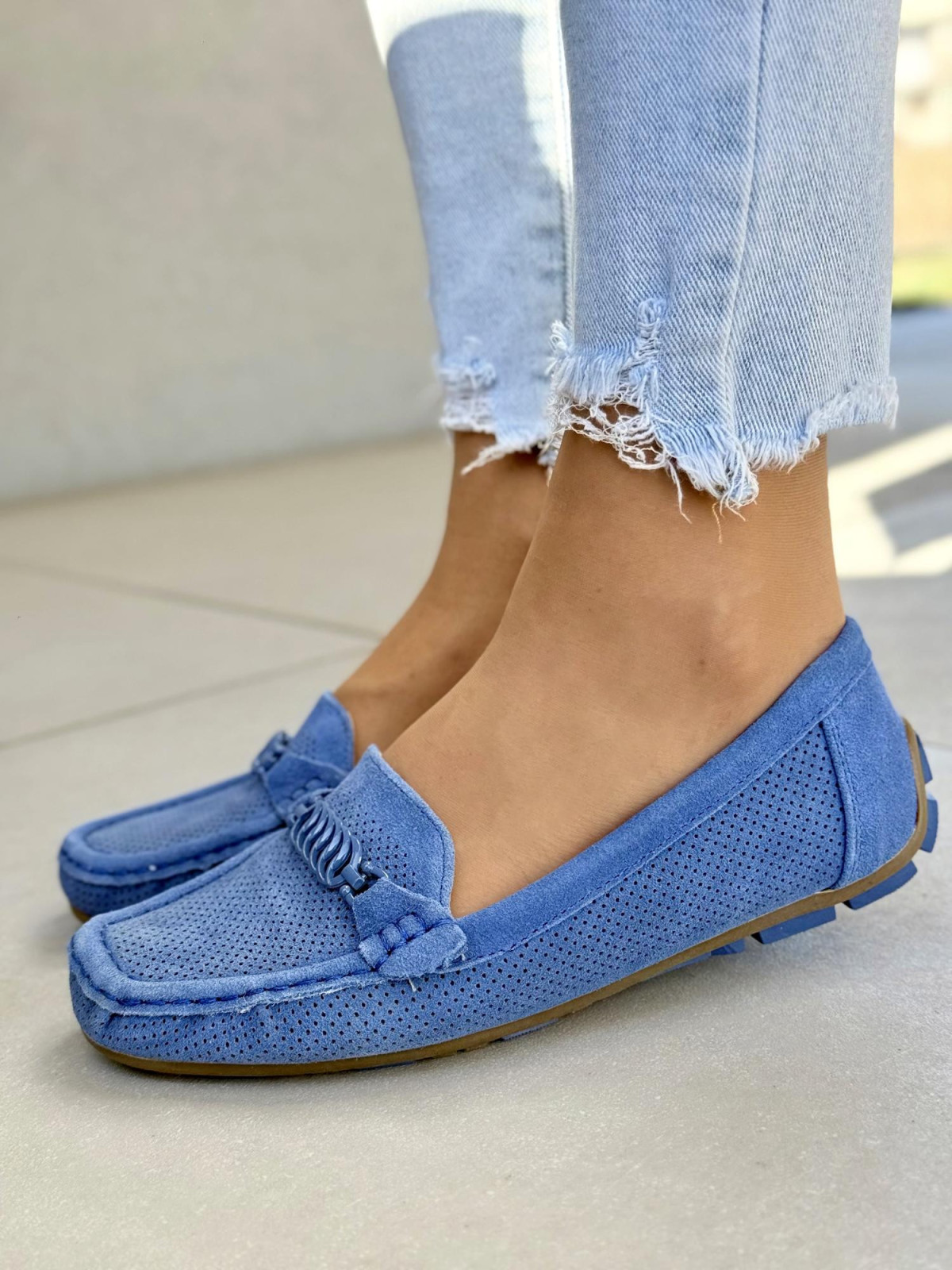 Mega wygodne mokasyny damskie ze skóry naturalnej