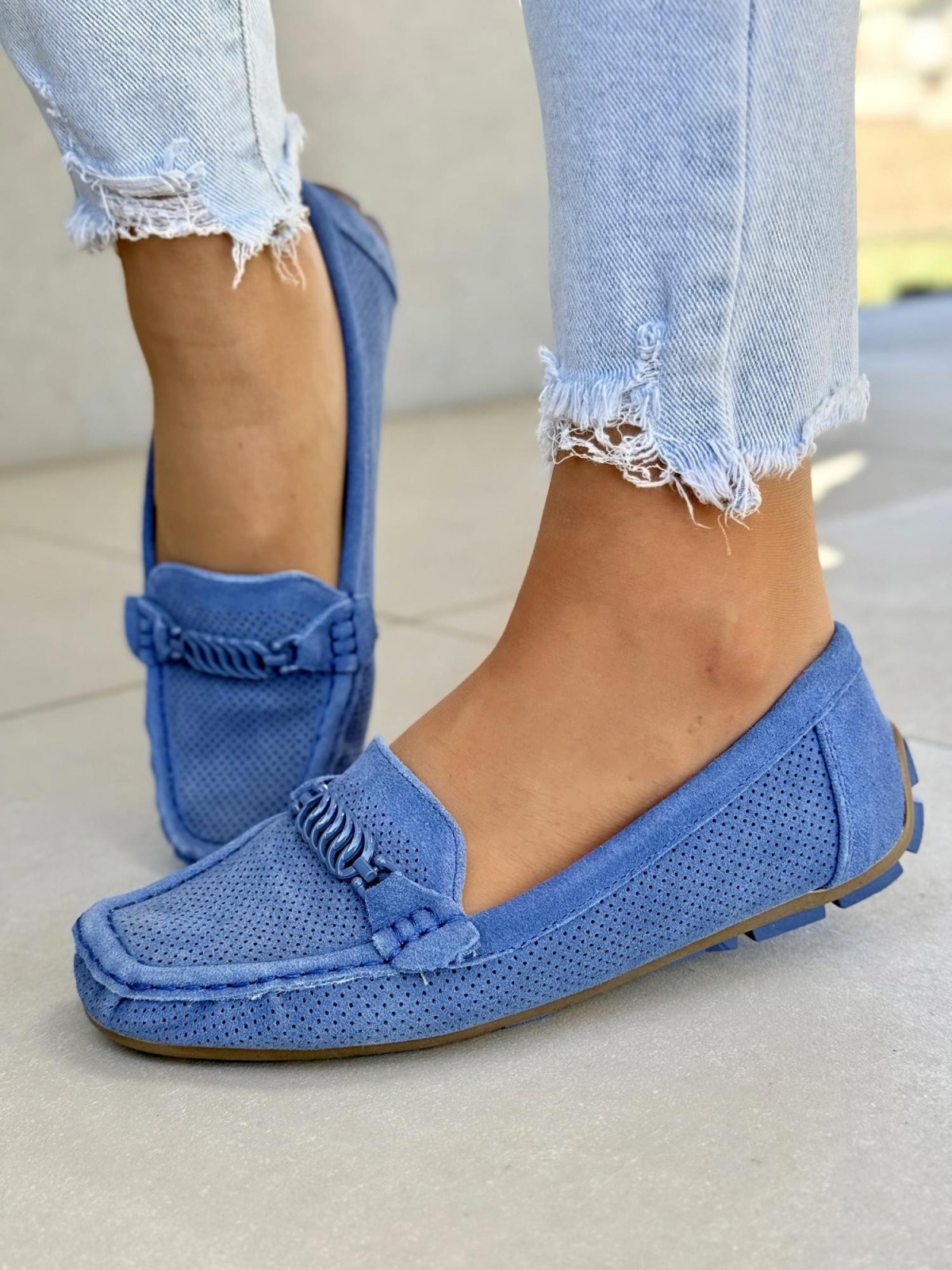 Mega wygodne mokasyny damskie ze skóry naturalnej