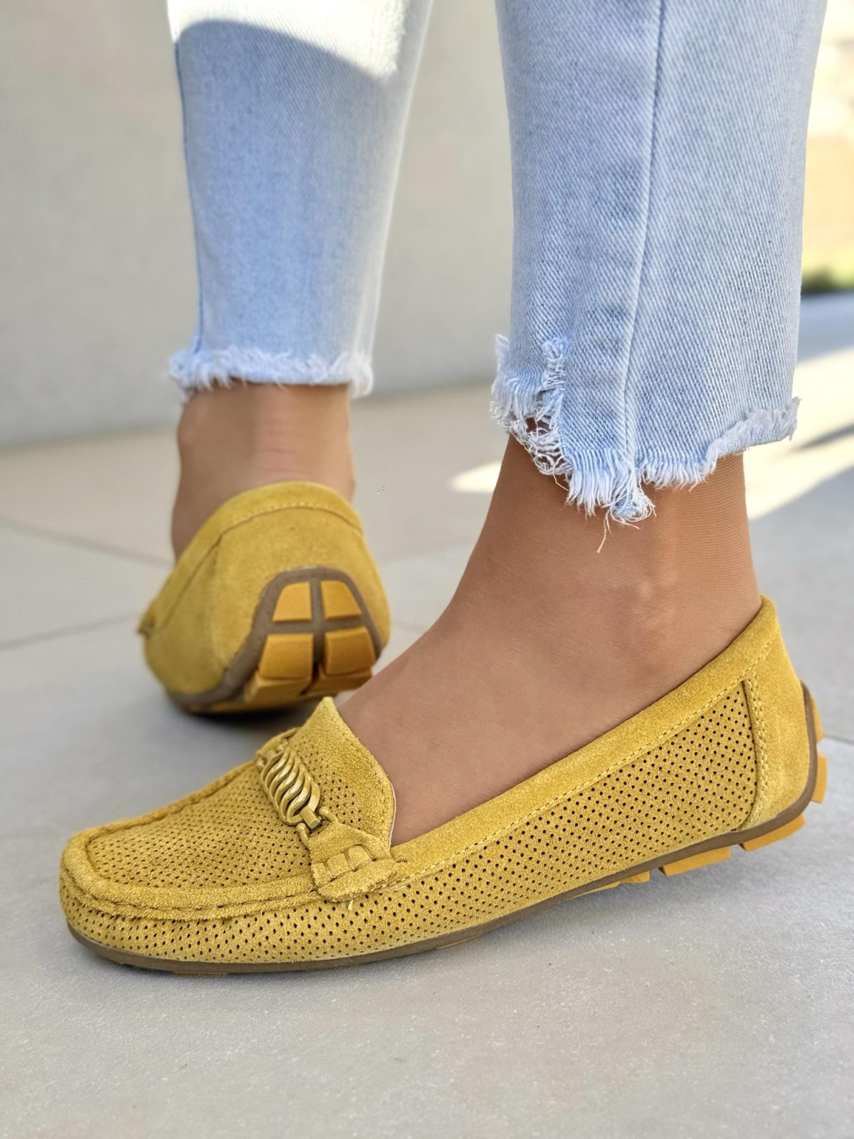 Mega wygodne mokasyny damskie ze skóry naturalnej