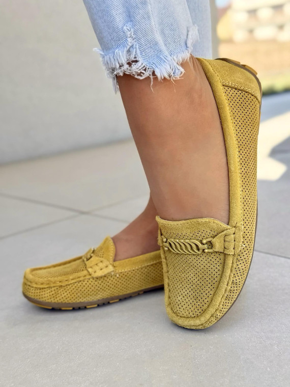 Mega wygodne mokasyny damskie ze skóry naturalnej