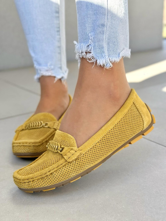 Mega wygodne mokasyny damskie ze skóry naturalnej