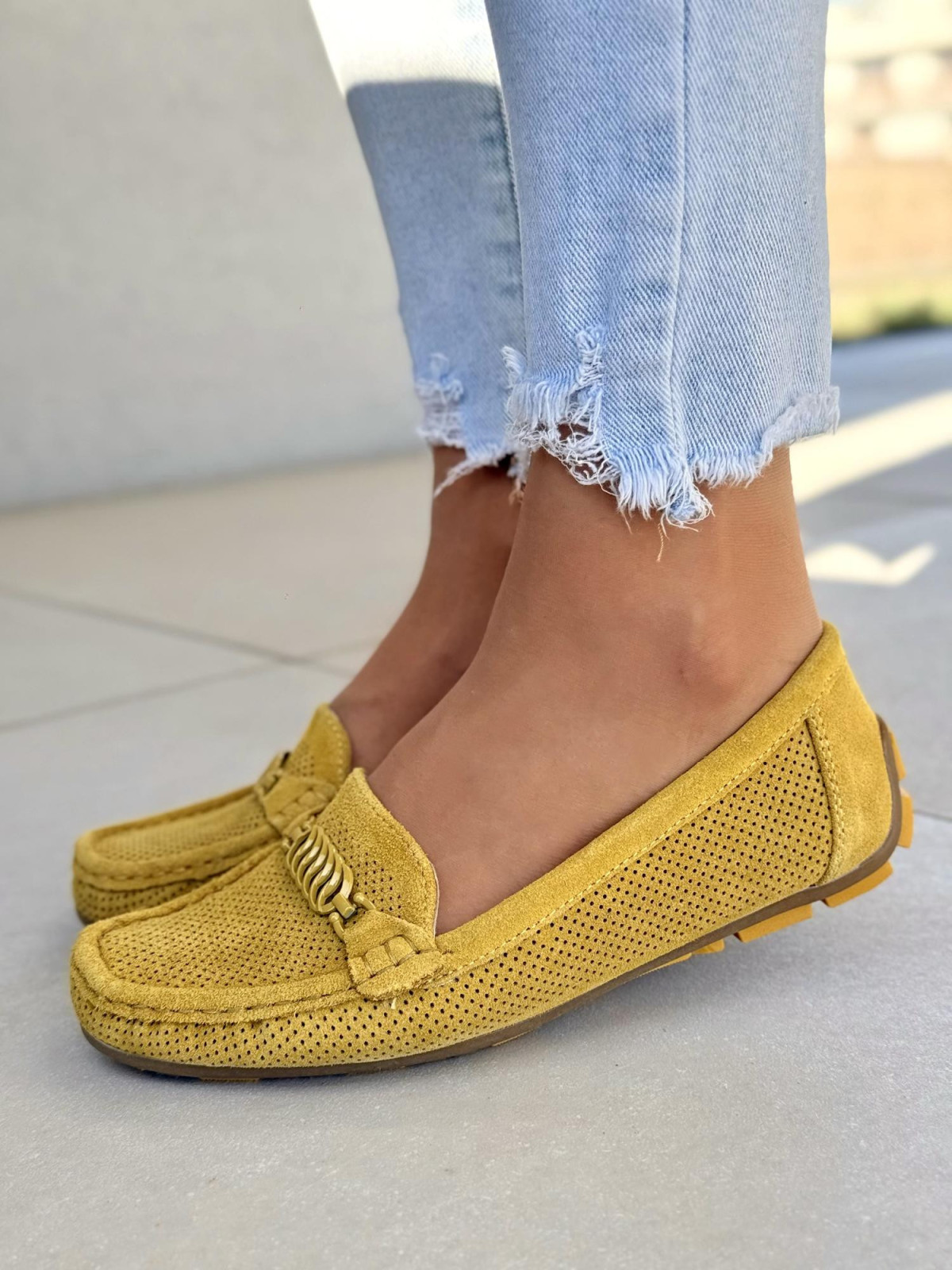 Mega wygodne mokasyny damskie ze skóry naturalnej