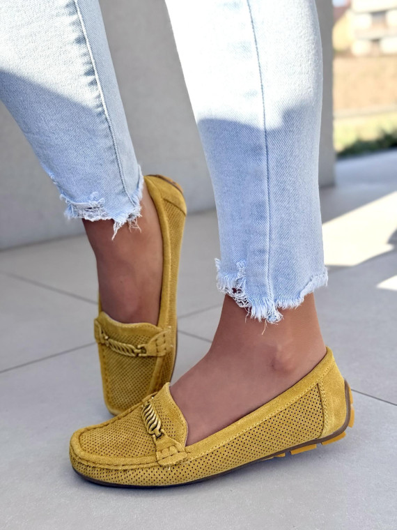 Mega wygodne mokasyny damskie ze skóry naturalnej