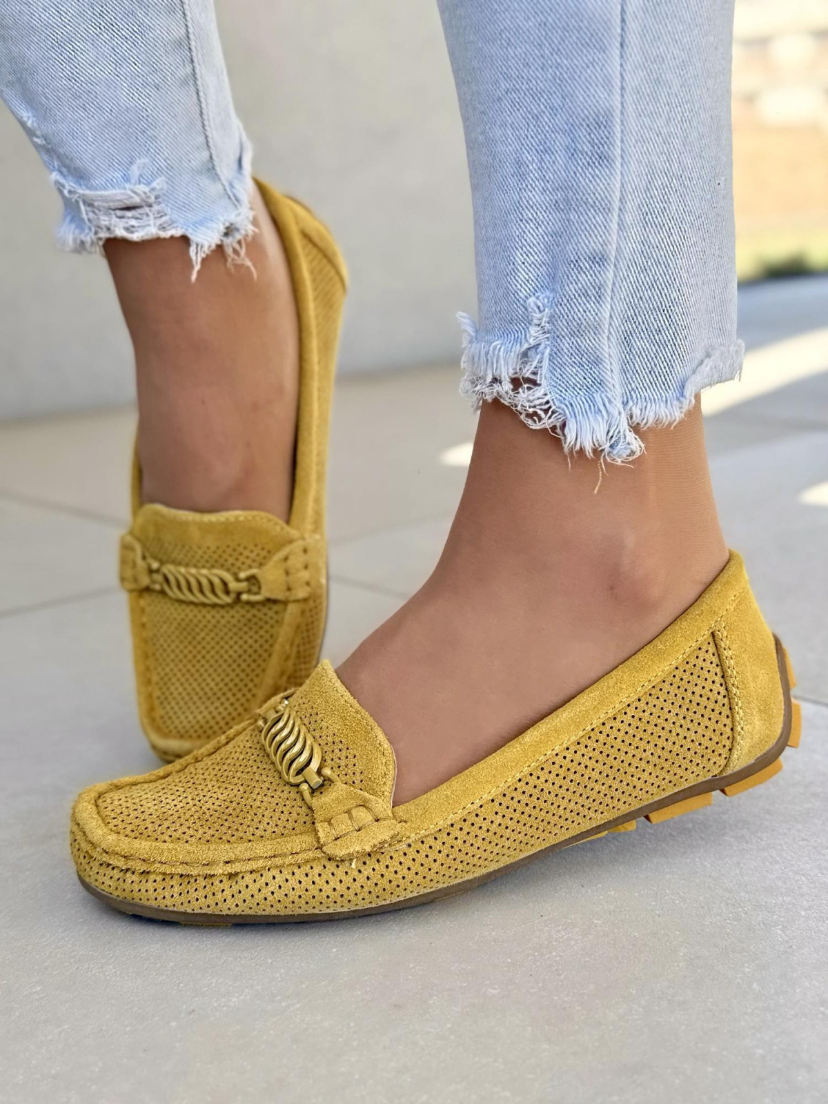 Mega wygodne mokasyny damskie ze skóry naturalnej