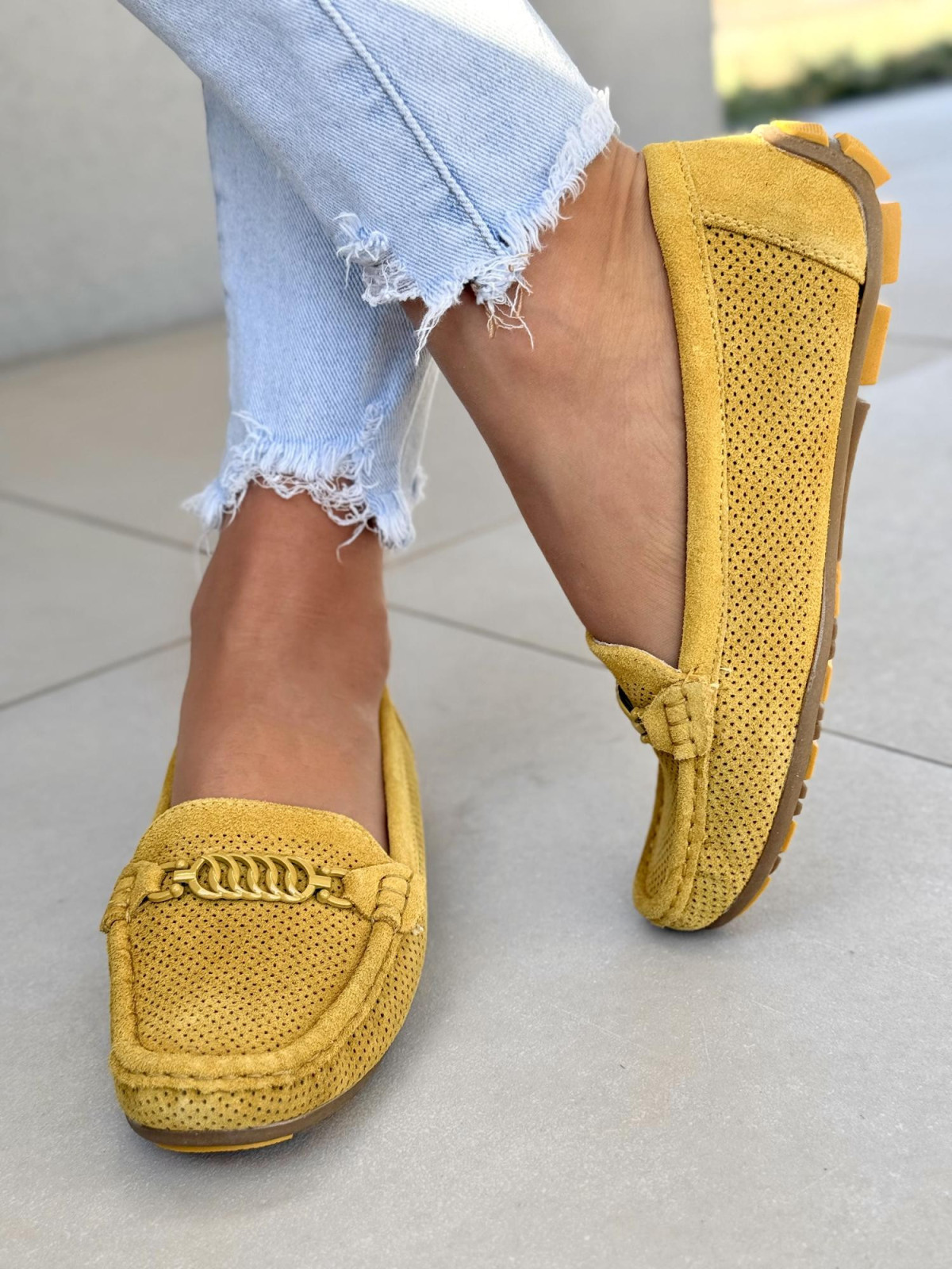 Mega wygodne mokasyny damskie ze skóry naturalnej