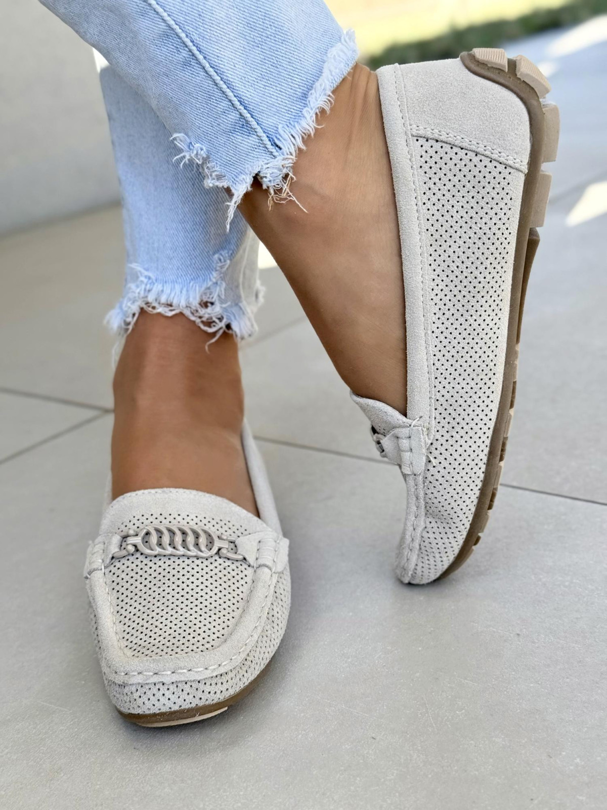 Mega wygodne mokasyny ze skóry naturalnej