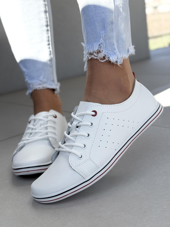 Trampki damskie ze skóry naturalnej