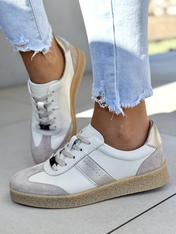 Sneakersy damskie ze skóry naturalnej