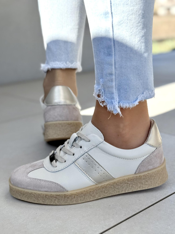 Sneakersy damskie ze skóry naturalnej