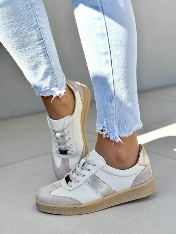 Sneakersy damskie ze skóry naturalnej