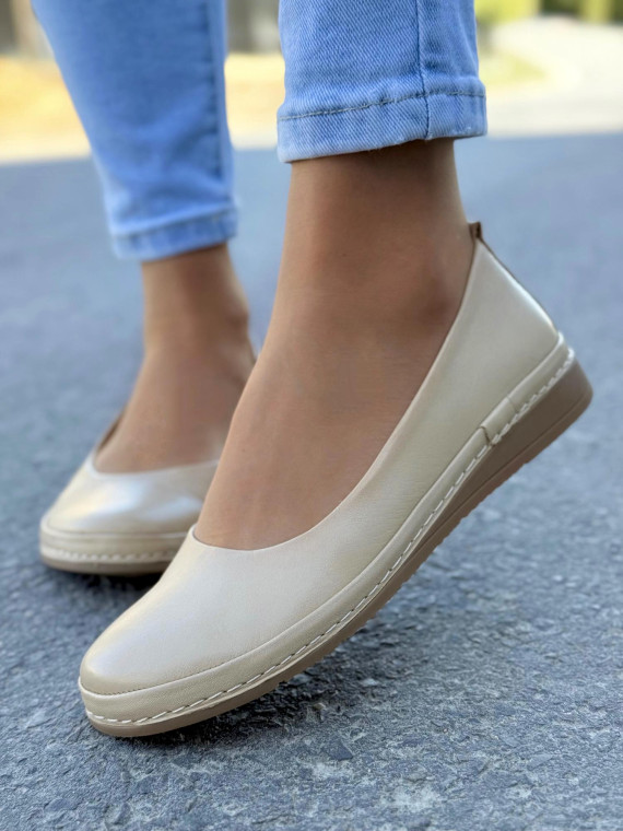 Baleriny OLEKSY ze skóry naturalnej