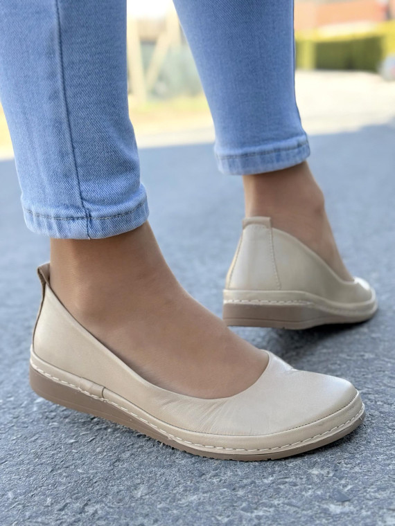 Baleriny OLEKSY ze skóry naturalnej