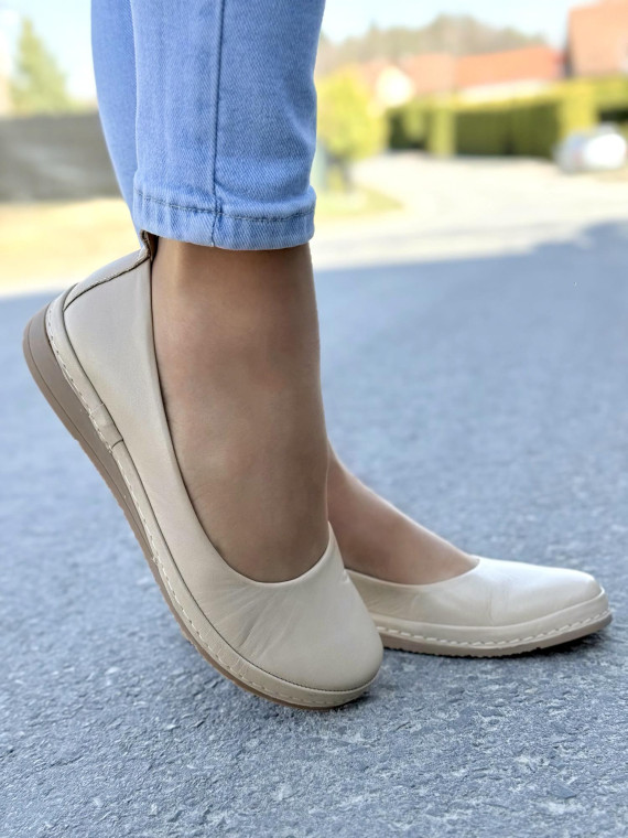 Baleriny OLEKSY ze skóry naturalnej