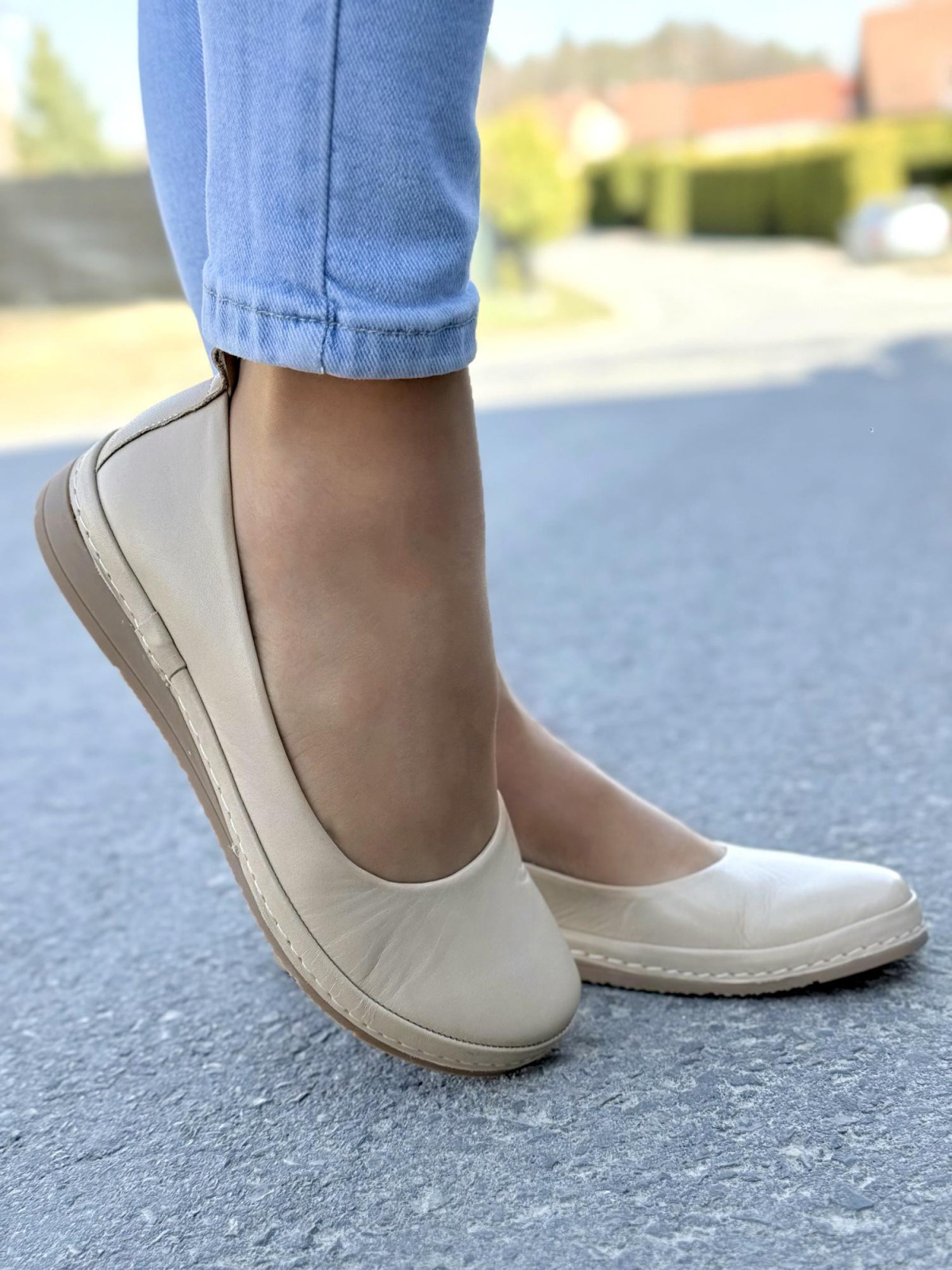 Baleriny OLEKSY ze skóry naturalnej