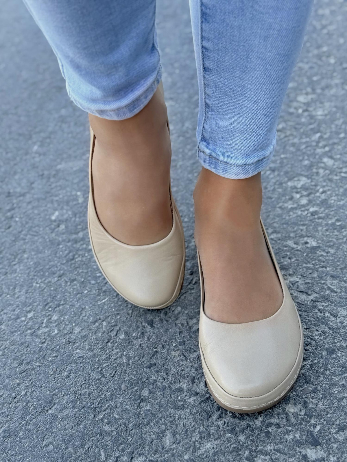 Baleriny OLEKSY ze skóry naturalnej