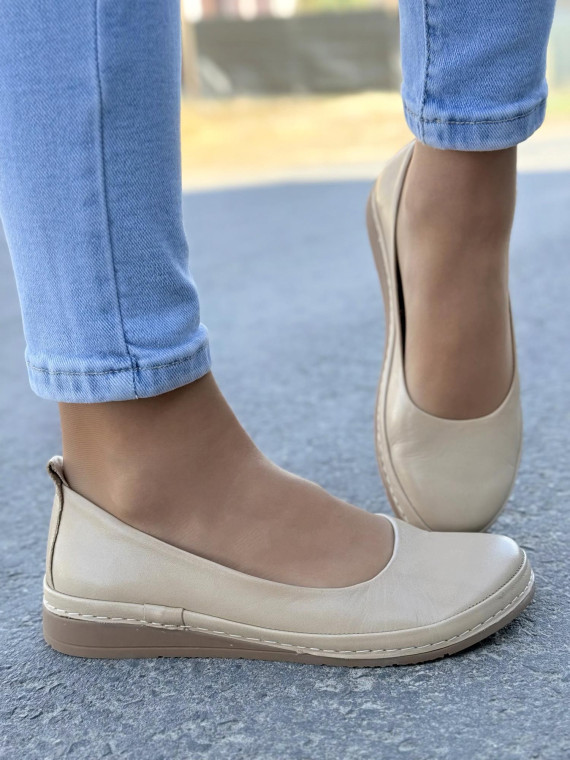 Baleriny OLEKSY ze skóry naturalnej