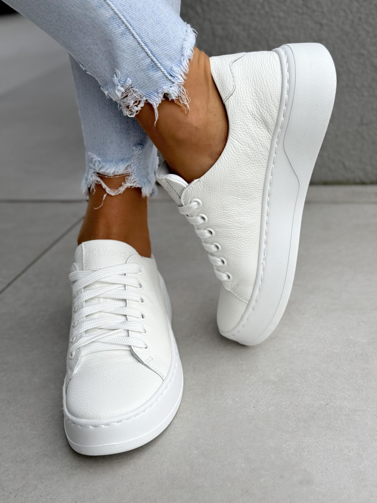 Sneakersy damskie OLEKSY ze skóry naturalnej Polskiej produkcji