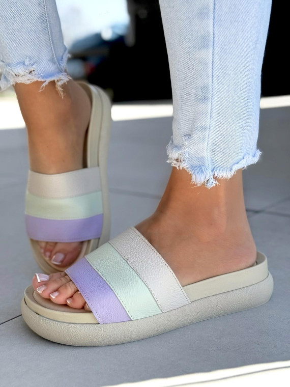 Wygodne klapki damskie OLEKSY ze skóry naturalnej Polskiej produkcji