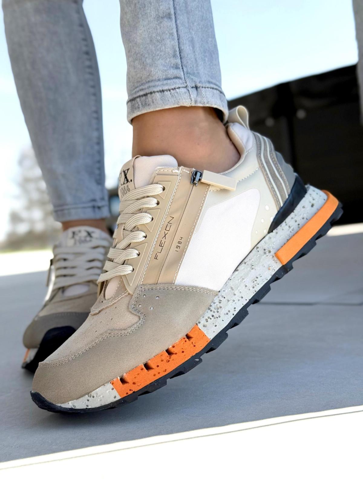 Sneakersy męskie ze skóry naturalnej