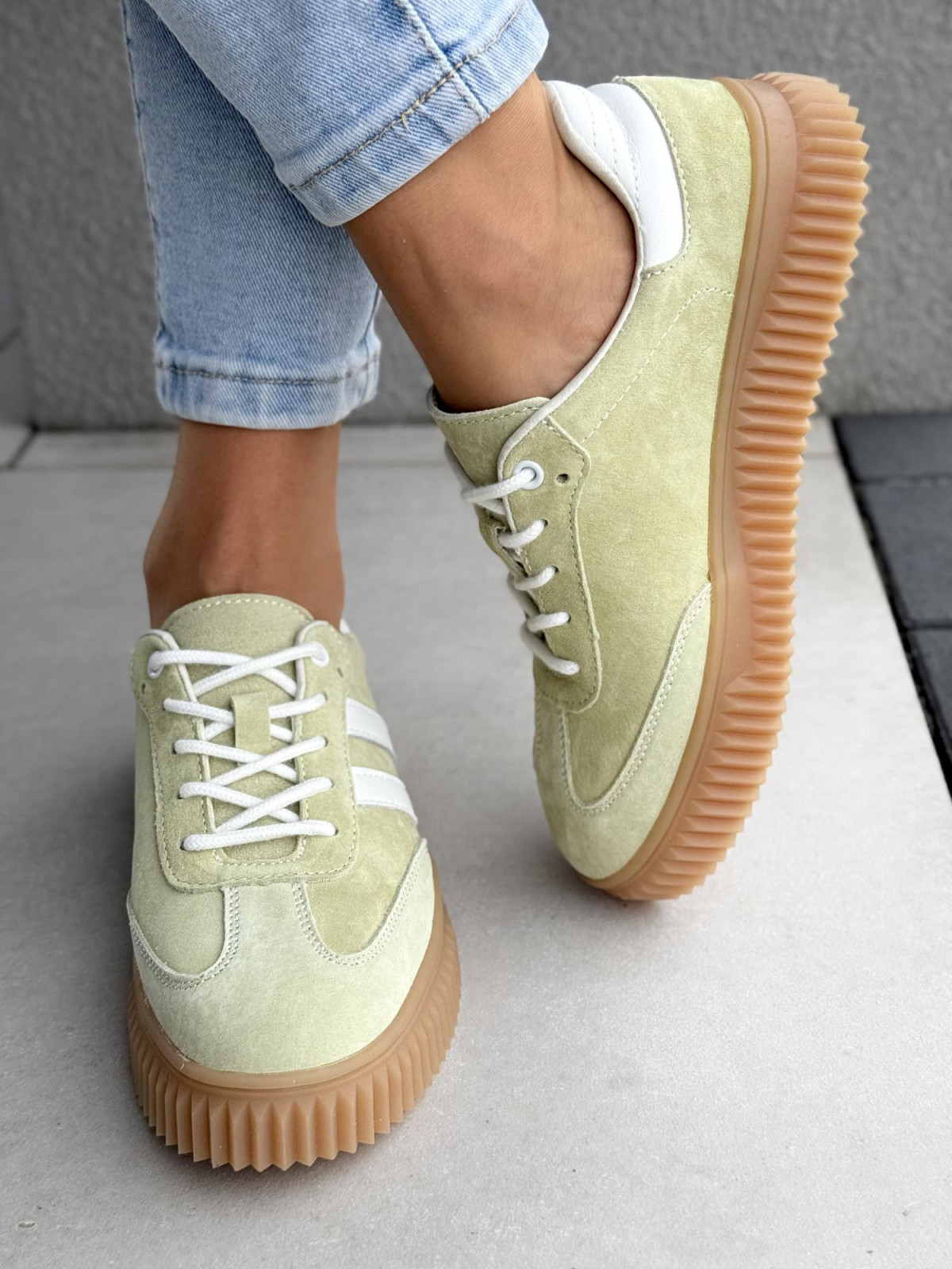 Sneakersy damskie ze skóry naturalnej