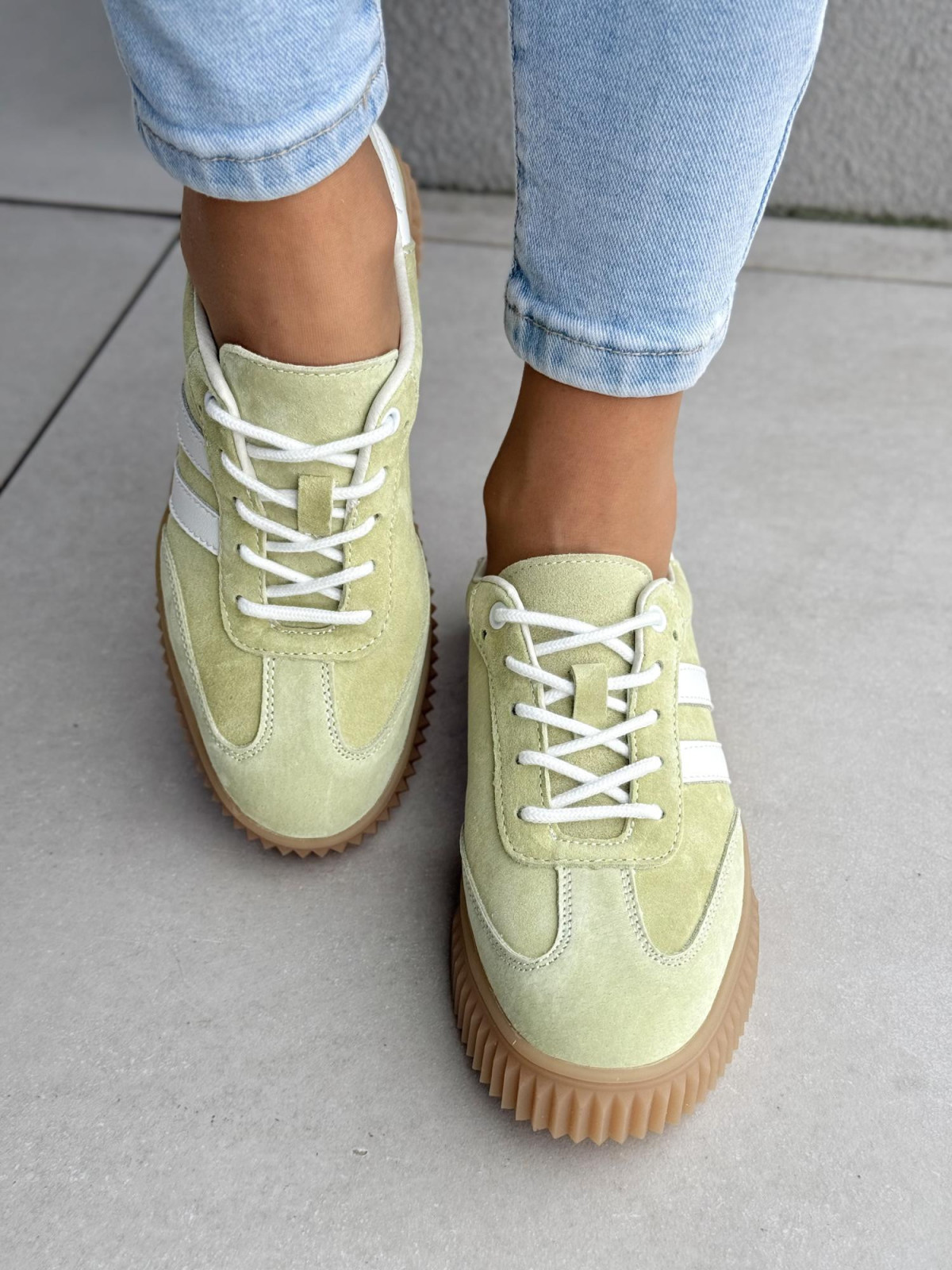 Sneakersy damskie ze skóry naturalnej