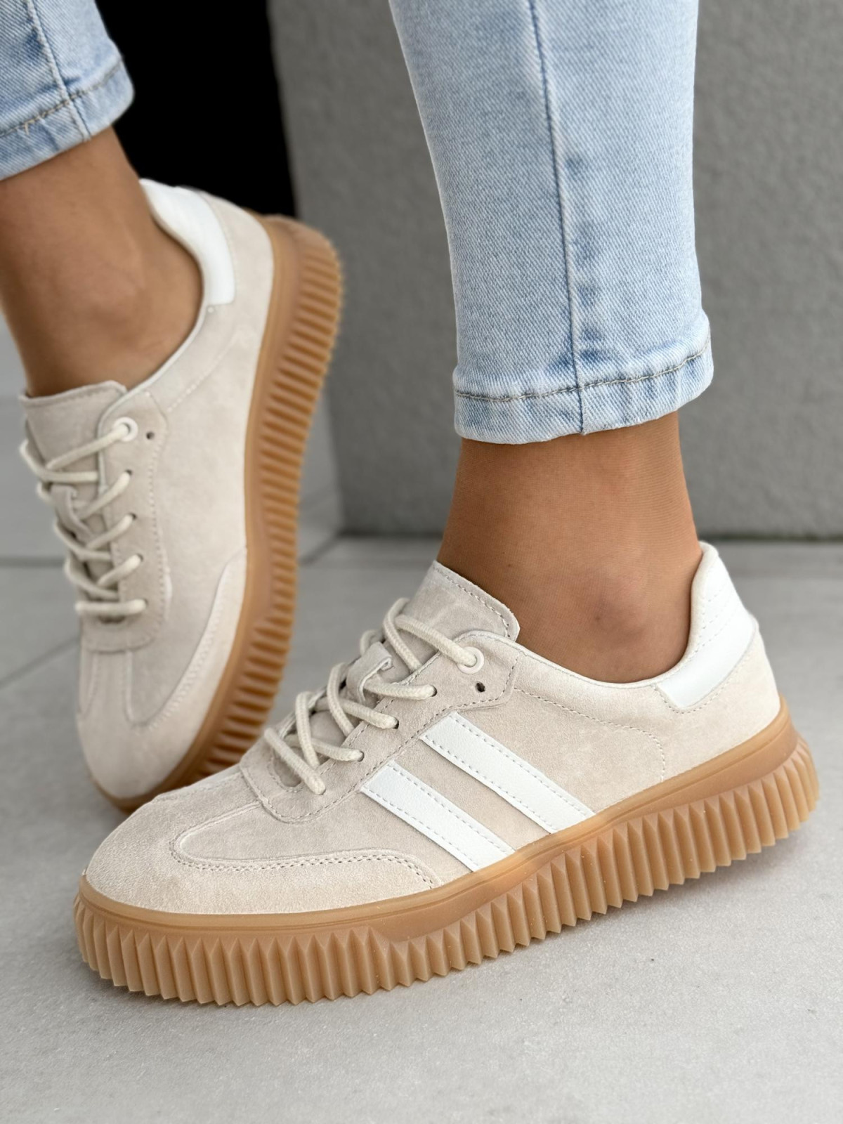 Sneakersy damskie ze skóry naturalnej