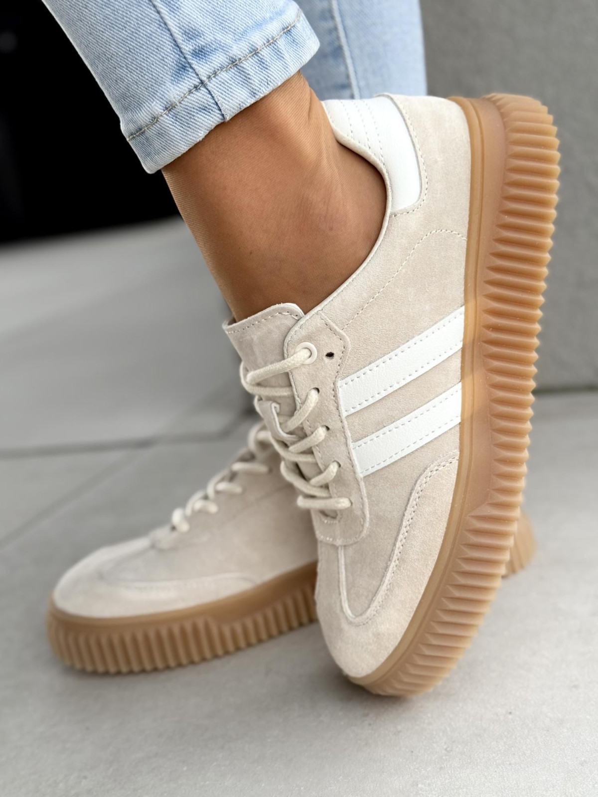 Sneakersy damskie ze skóry naturalnej