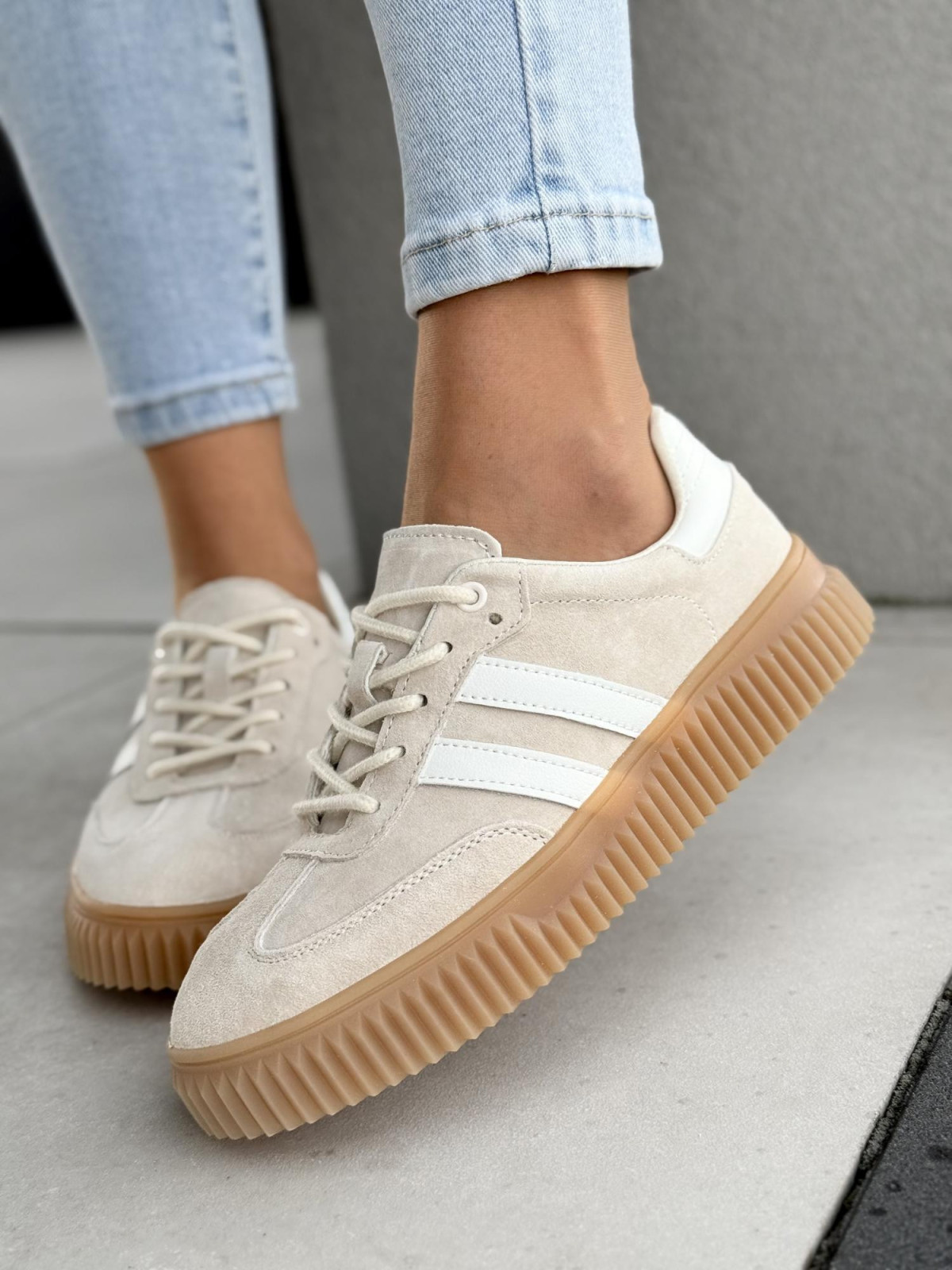 Sneakersy damskie ze skóry naturalnej