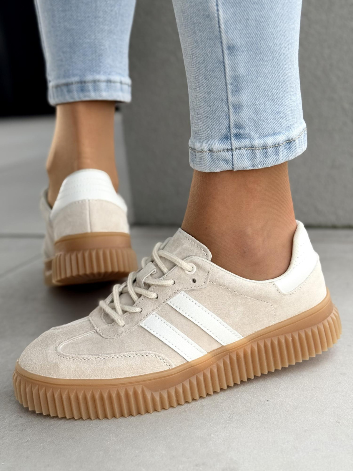 Sneakersy damskie ze skóry naturalnej