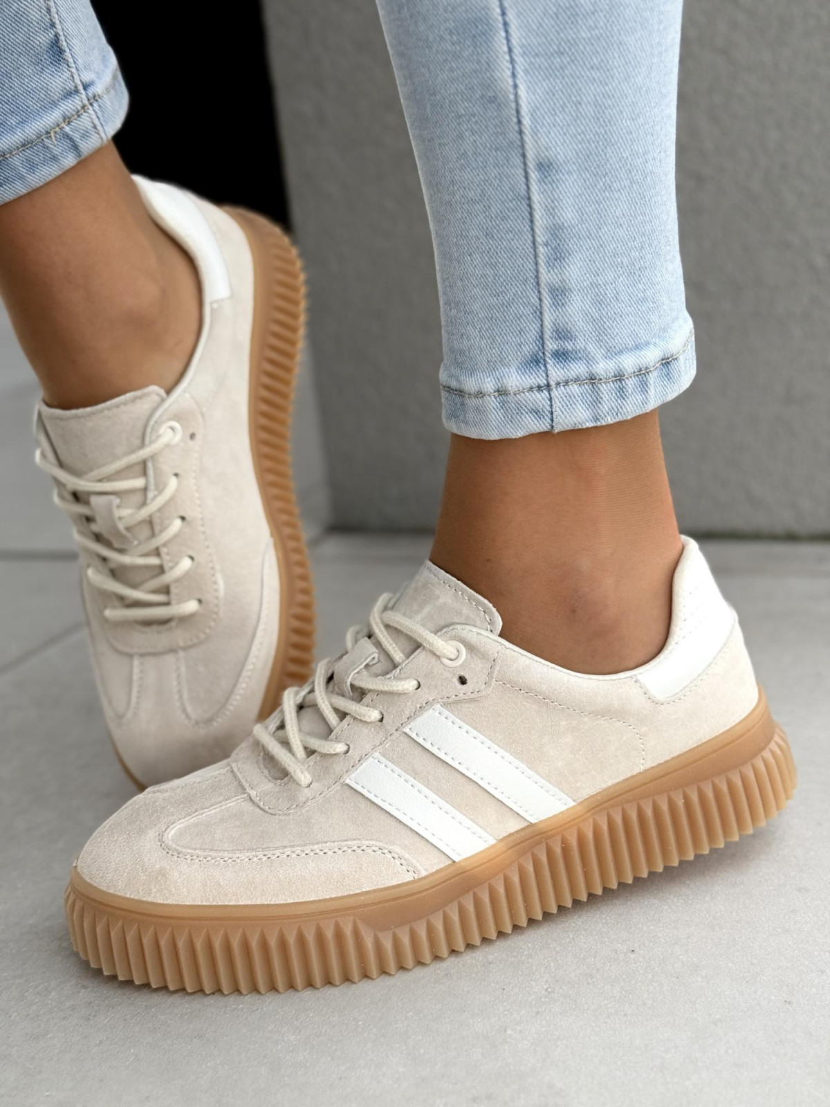 Sneakersy damskie ze skóry naturalnej