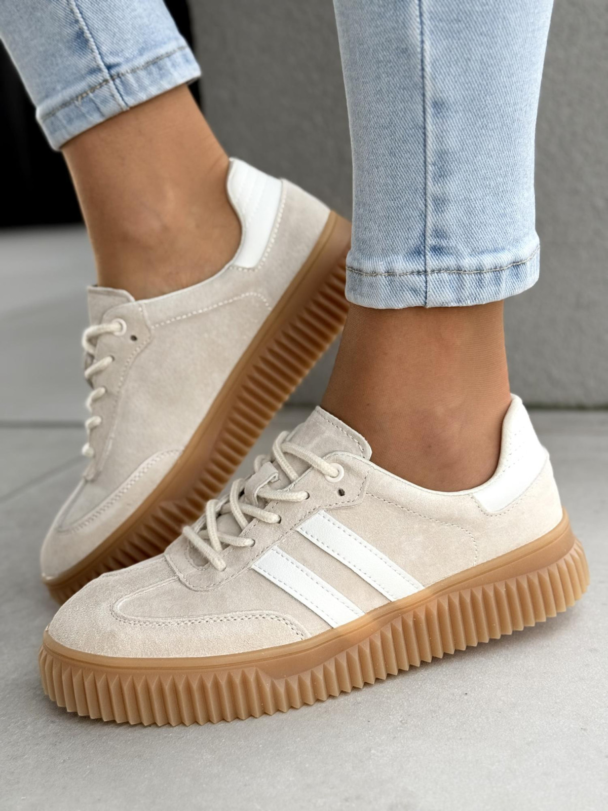 Sneakersy damskie ze skóry naturalnej