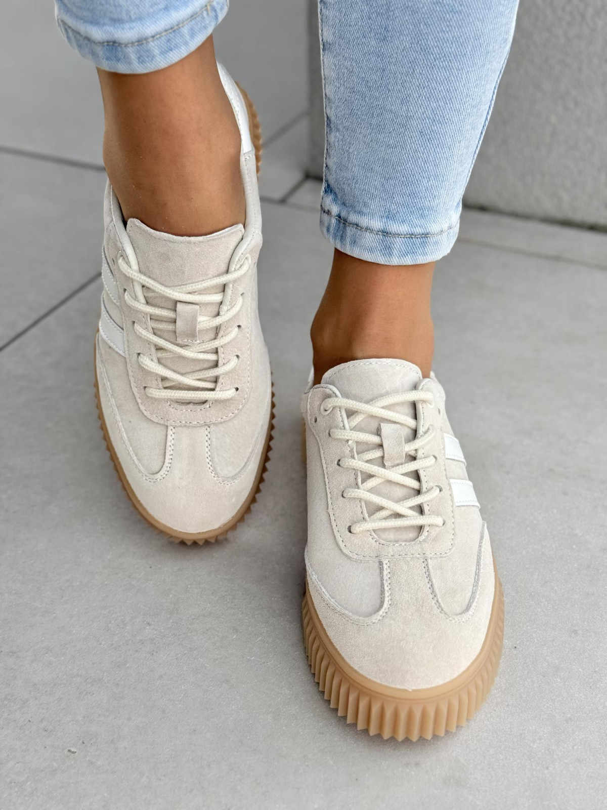 Sneakersy damskie ze skóry naturalnej